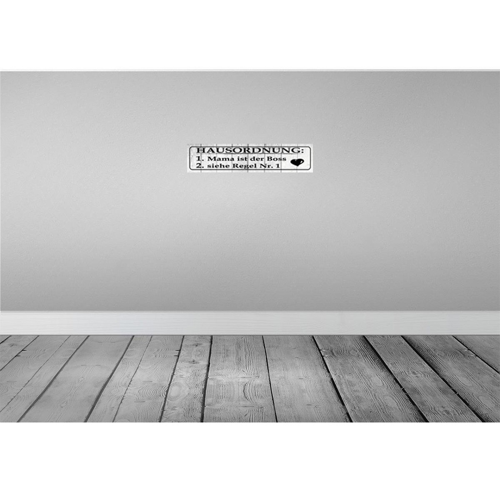 [LA-120773-H] Holzschild 10x46 cm Hausordnung Mama ist der Boss Spruch Zitat Bild 2