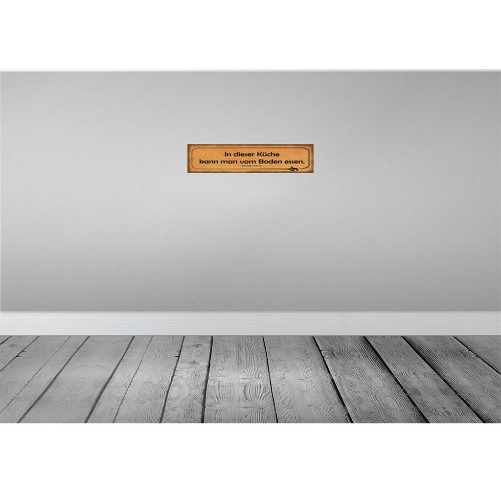 [LA-120801-H] Holzschild 10x46 cm in dieser Küche kann vom Boden Spruch Zitat Bild 2