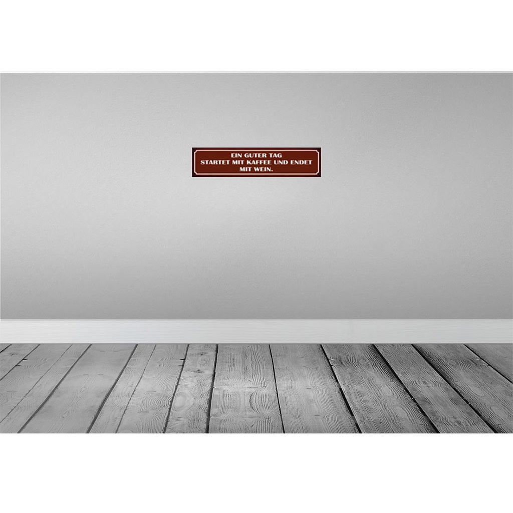 [LA-120802] Blechschild 10x46 cm ein guter Tag startet mit Kaffee Spruch Zitat Bild 2