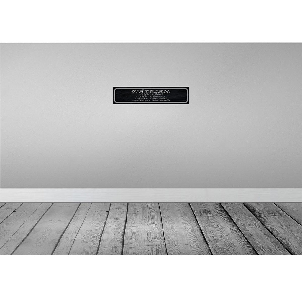 [LA-120846] Blechschild 10x46 cm Diätplan 2 Äpfel Bananen Salat Spruch Zitat Bild 2