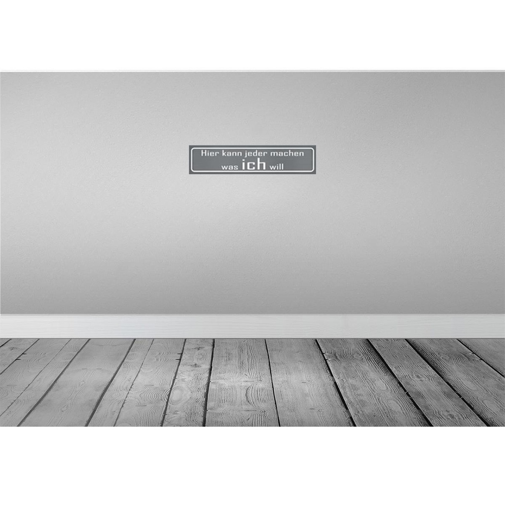 [LA-120876-H] Holzschild 10x46 cm hier jeder macht was ich will Spruch Zitat Bild 2