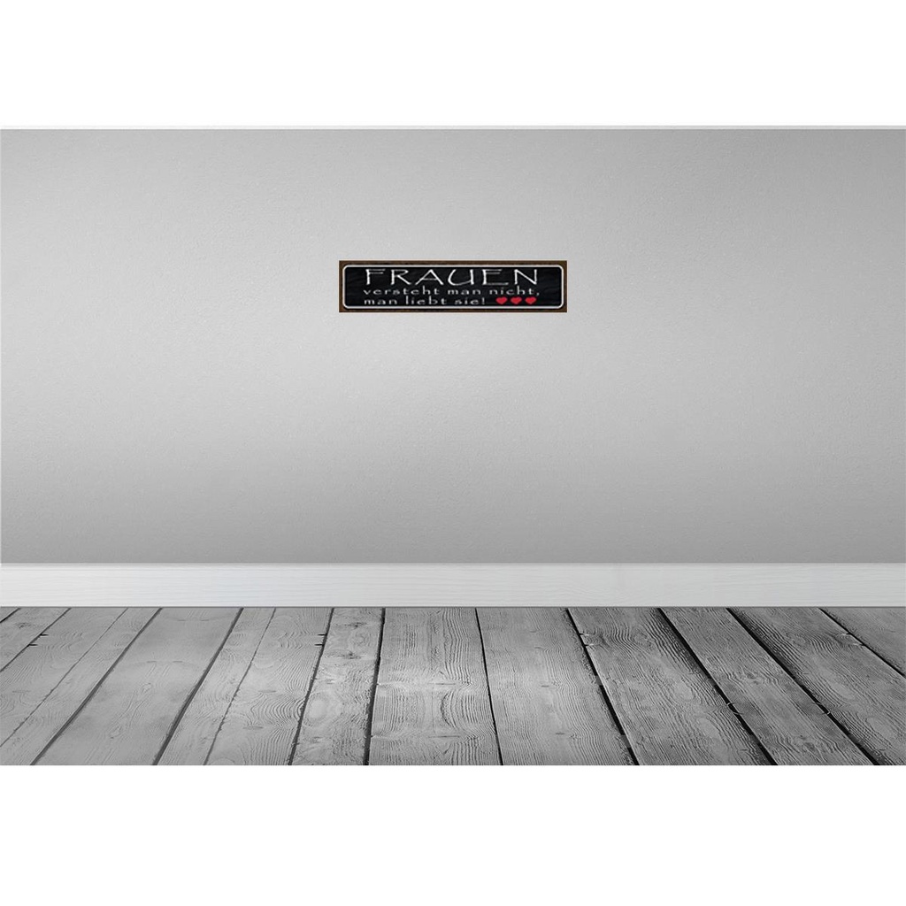 [LA-120899-H] Holzschild 10x46 cm Frauen versteht man nicht Spruch Zitat Bild 2