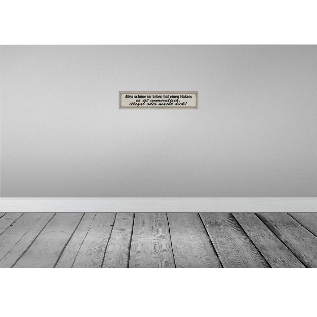 [LA-120904-H] Holzschild 10x46 cm alles schöne hat einen Haken Spruch Zitat Bild 2