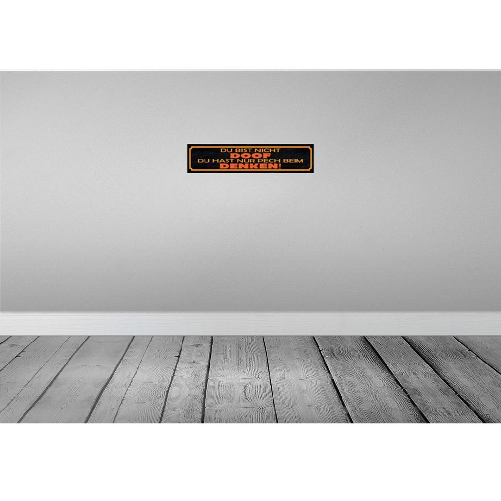 [LA-120943] Blechschild 10x46 cm du bist nicht doof nur Pech Spruch Zitat Bild 2