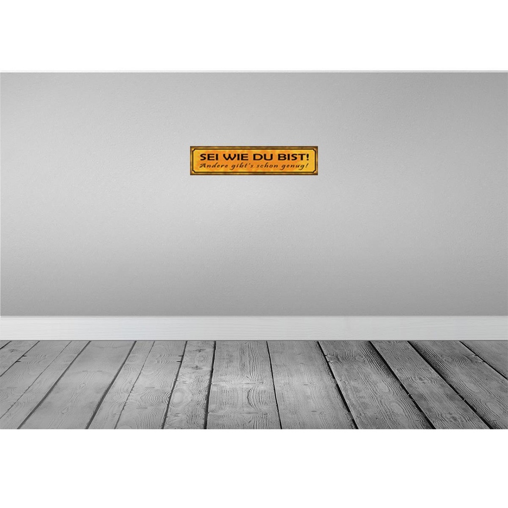 [LA-120951-H] Holzschild 10x46 cm Sei wie du bist andere genug Spruch Zitat Bild 2