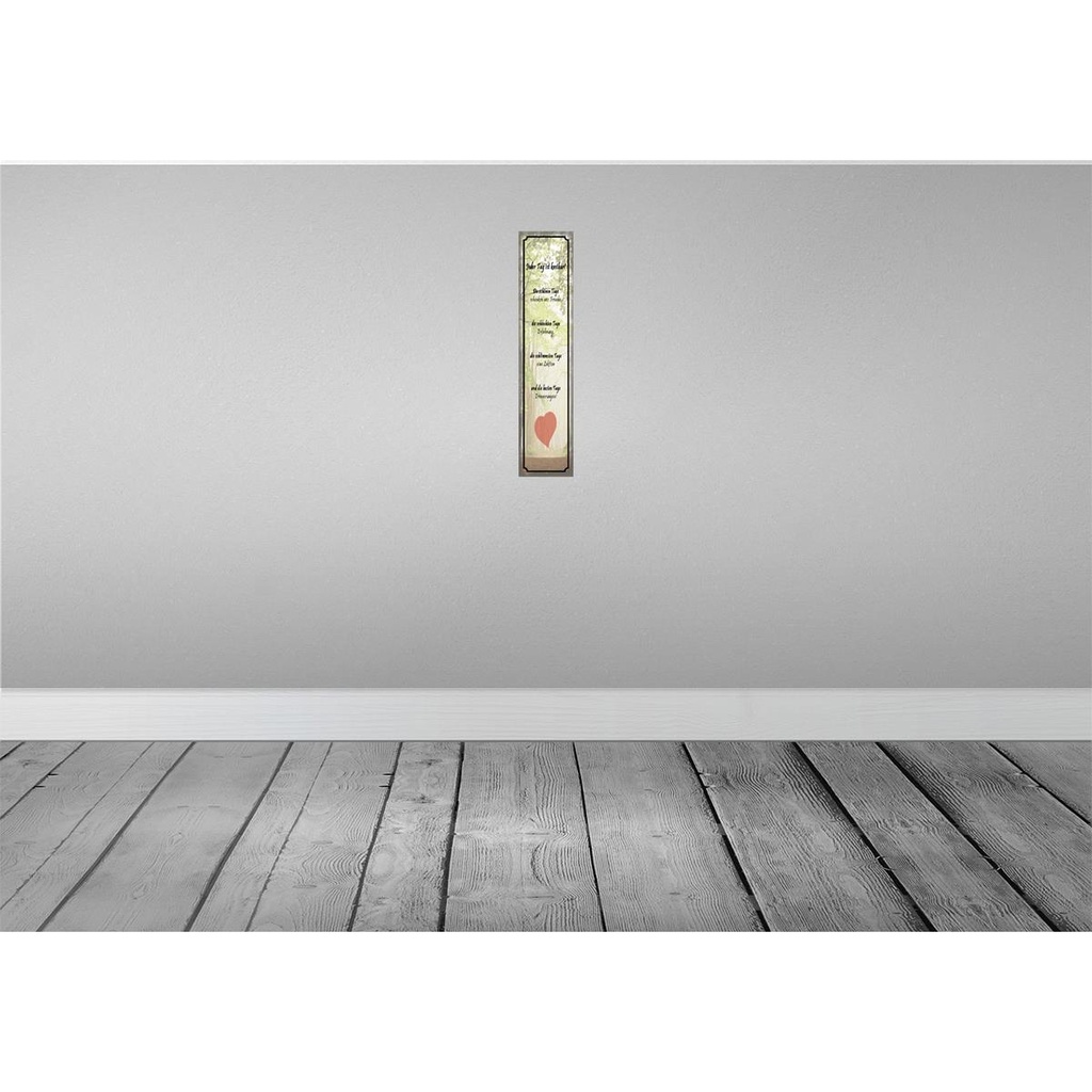 [LA-120957-H] Holzschild 10x46 cm jeder Tag ist kostbar Herz Spruch Zitat Bild 2
