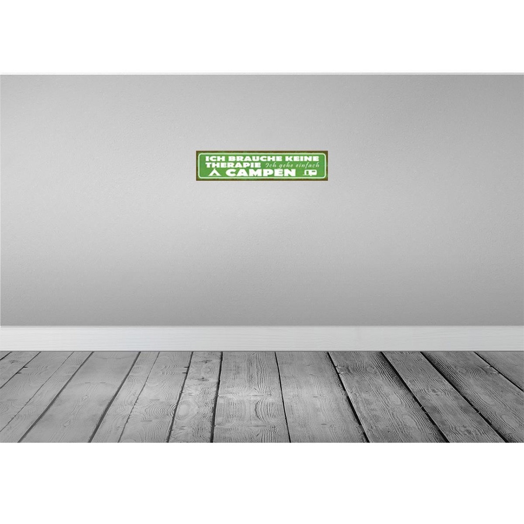[LA-120980] Blechschild 10x46 cm Camping ich gehe einfach campen Spruch Zitat Bild 2