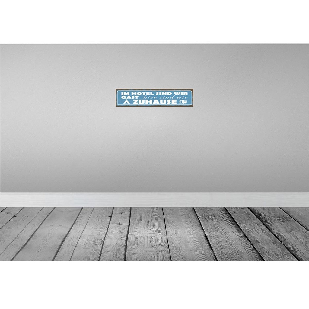 [LA-120981-H] Holzschild 10x46 cm Camping hier sind wir zuhause Spruch Zitat Bild 2
