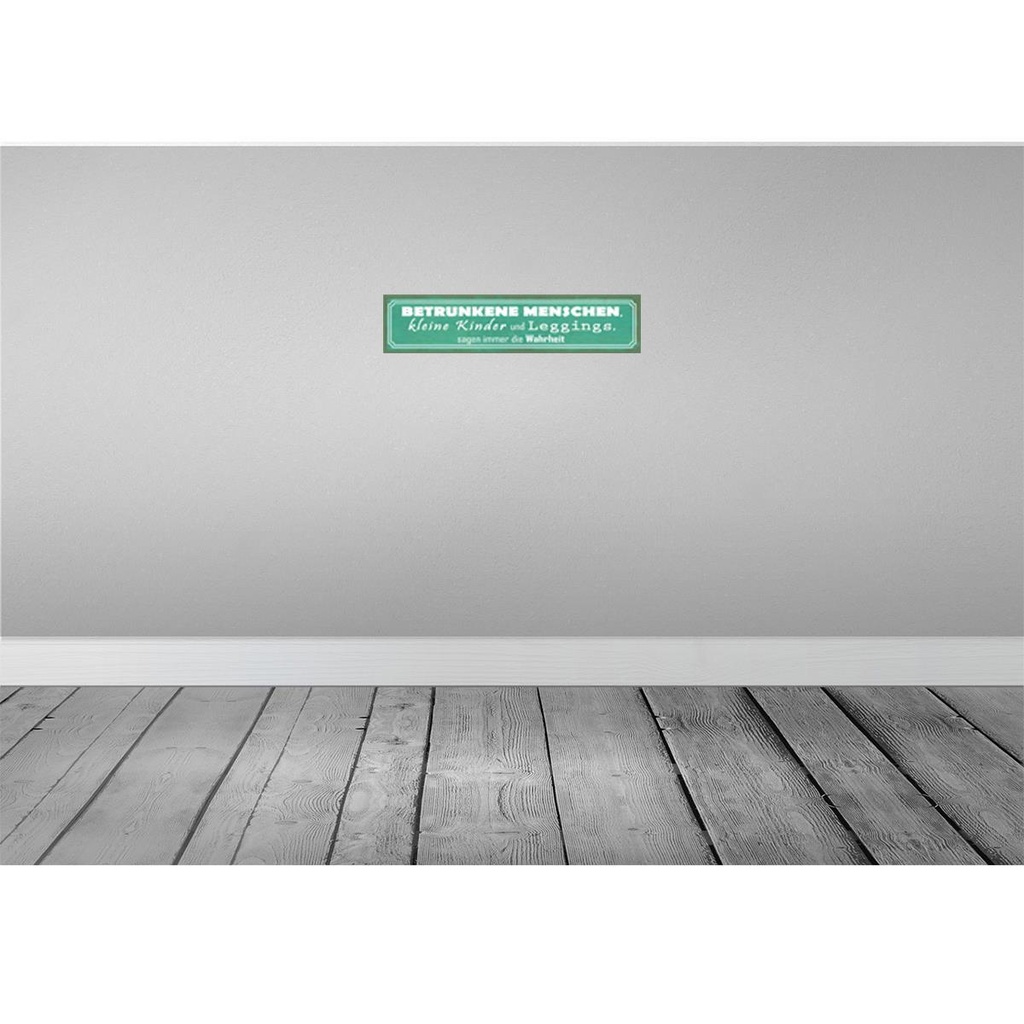 [LA-121006-H] Holzschild 10x46 cm betrunkene Menschen Wahrheit Spruch Zitat Bild 2