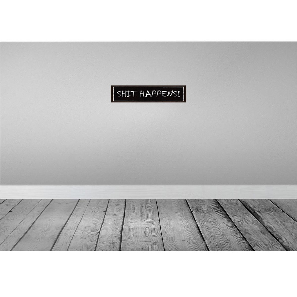 [LA-121007] Blechschild 10x46 cm shit happens Dekoration Bild 2