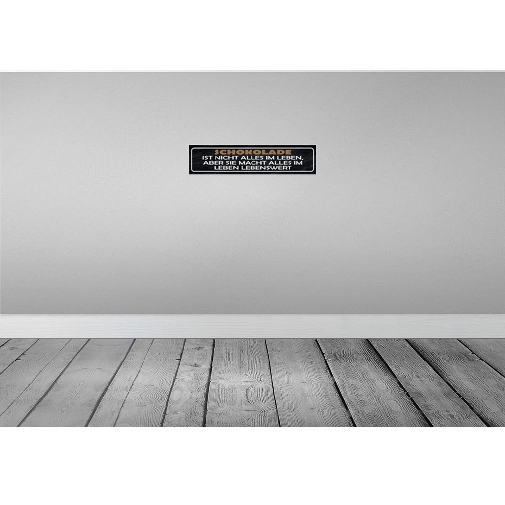 [LA-121128] Blechschild 10x46 cm Schokolade ist nicht alles aber Spruch Zitat Bild 2