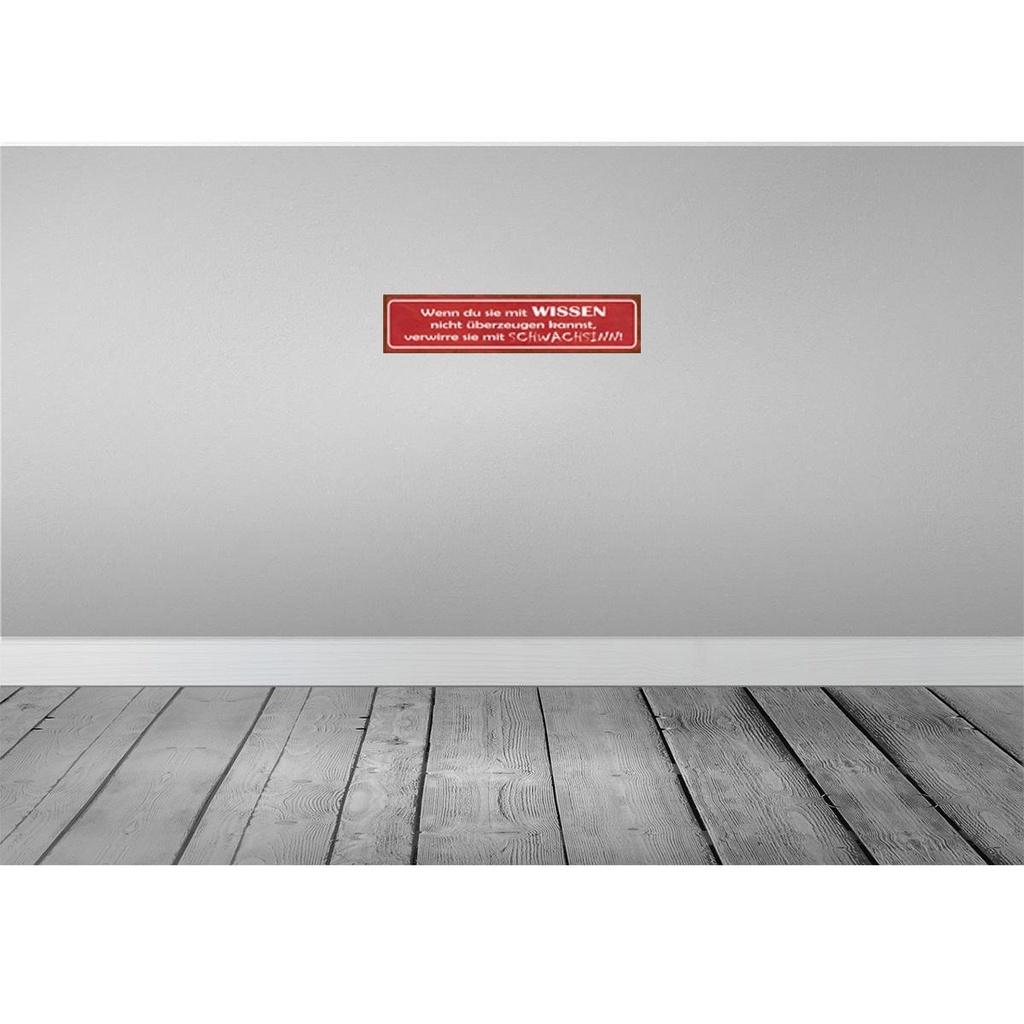 [LA-121132-H] Holzschild 10x46 cm verwirre sie mit Schwachsinn Dekoration Bild 2