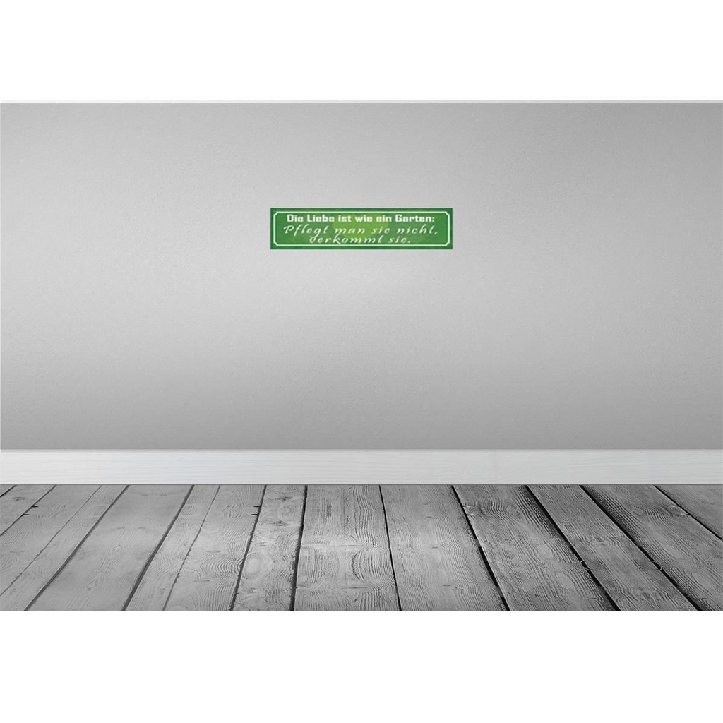 [LA-121145-H] Holzschild 10x46 cm Liebe wie ein Garten pflegt man Spruch Zitat Bild 2