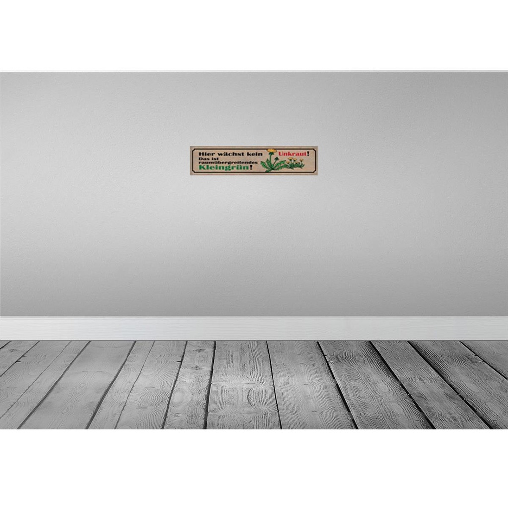 [LA-121150-H] Holzschild 10x46 cm wächst kein Unkraut kleingrün Dekoration Bild 2