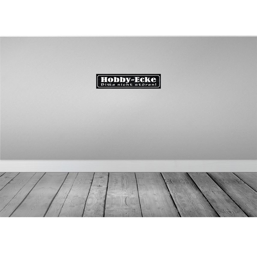 [LA-121221] Blechschild 10x46 cm Hobby-Ecke bitte nicht stören Warnschild Hinweisschild Sicherheit Vorsicht Bild 2