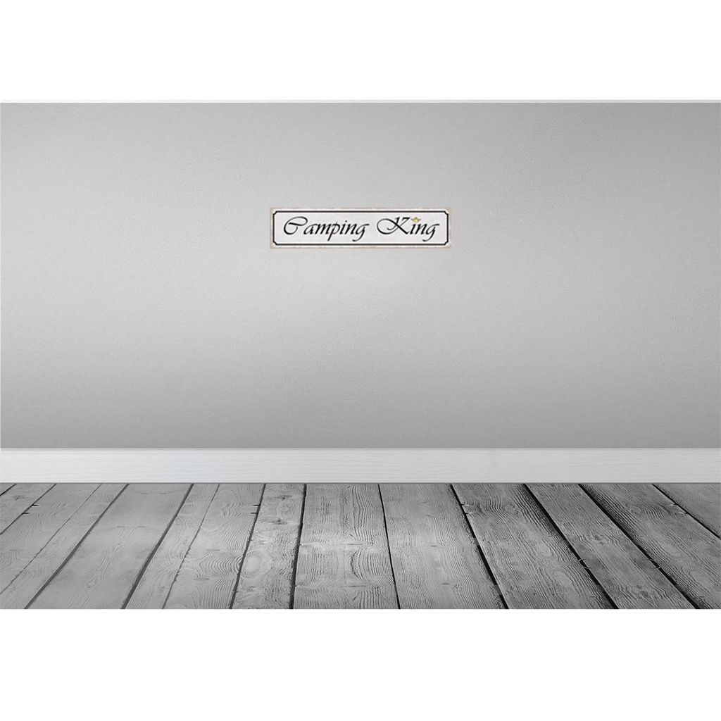 [LA-121281] Blechschild 10x46 cm Camping King Outdoor Bild 2