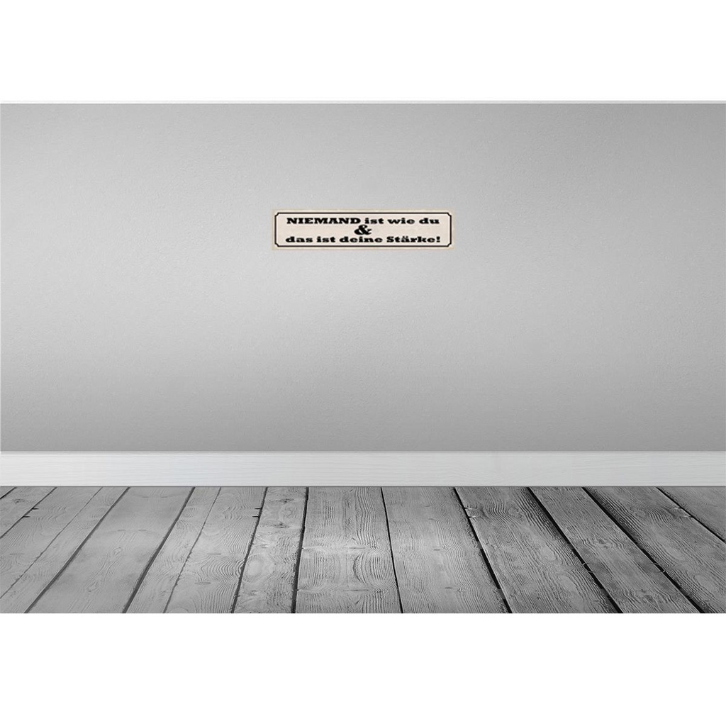 [LA-121286-H] Holzschild 10x46 cm niemand ist wi du deine Stärke Dekoration Bild 2