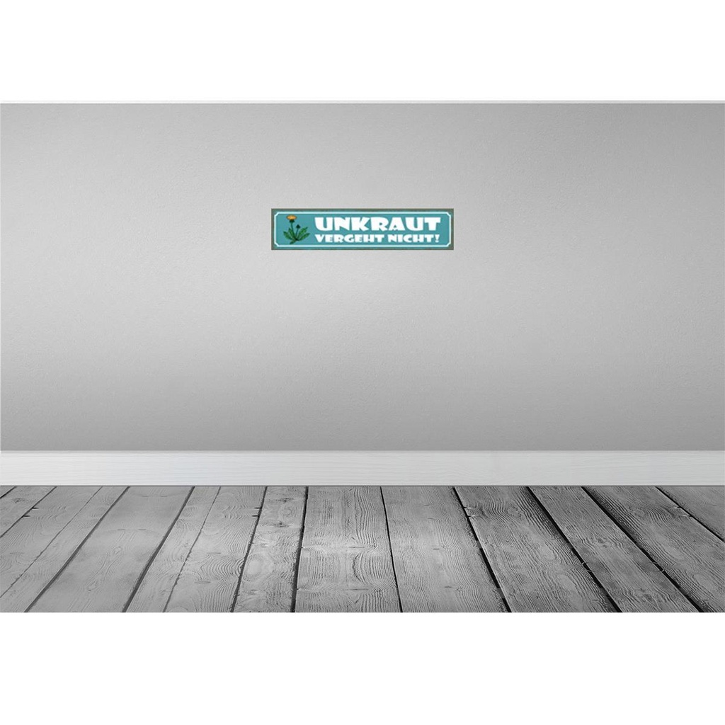 [LA-121300-H] Holzschild 10x46 cm Unkraut vergeht nicht Garten Warnschild Hinweisschild Bild 2