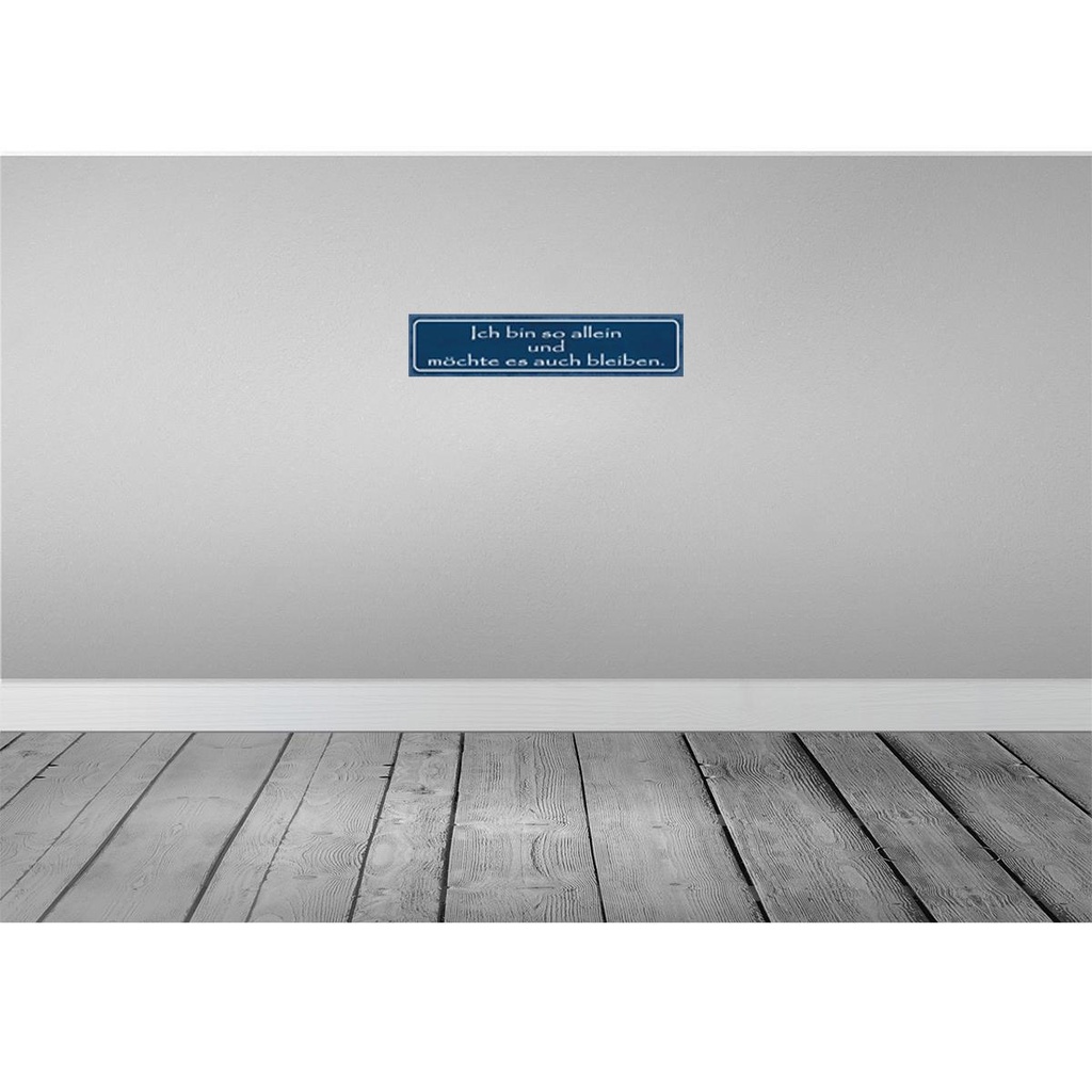 [LA-121314] Blechschild 10x46 cm ich möchte so allein bleiben Dekoration Spruch Zitat Bild 2