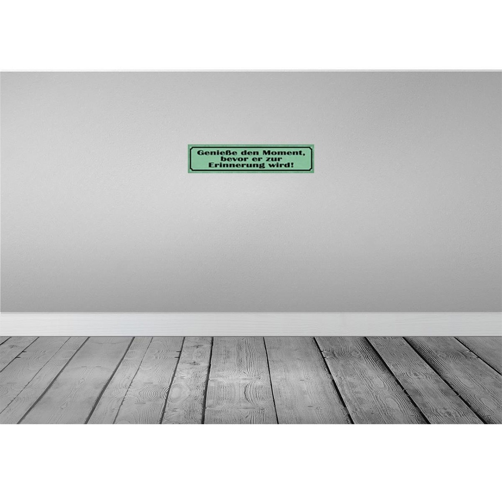 [LA-121335-H] Holzschild 10x46 cm genieße Moment bevor Erinnerung Spruch Zitat Bild 2