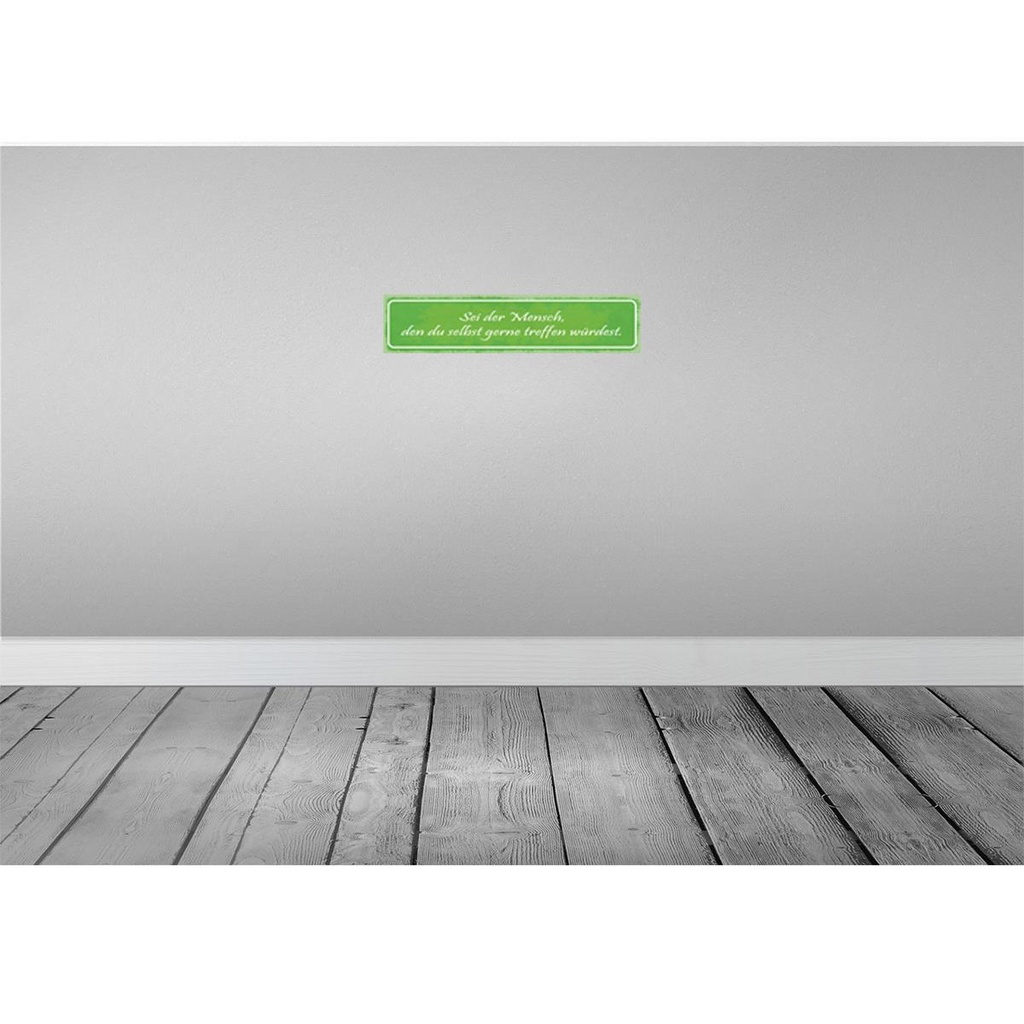 [LA-121351-H] Holzschild 10x46 cm sei der Mensch den du selbst Dekoration Bild 2