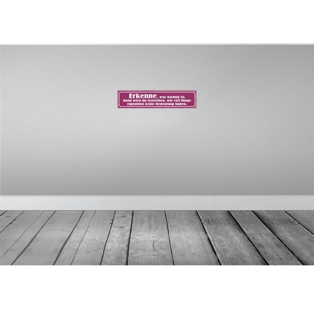 [LA-121365-H] Holzschild 10x46 cm erkenne was wichtig ist dann Dekoration Bild 2