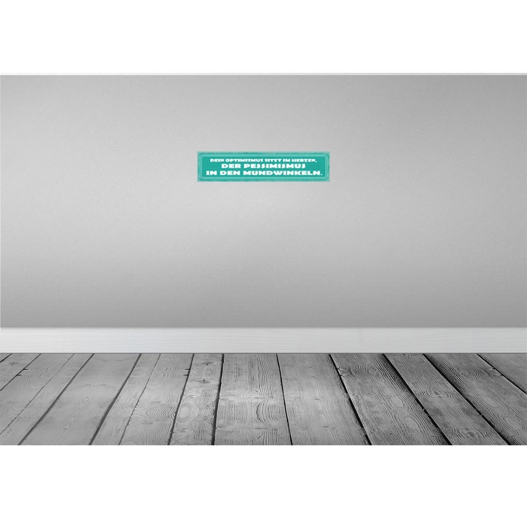 [LA-121462-H] Holzschild 10x46 cm Optimismus Pessimismus Dekoration Bild 2