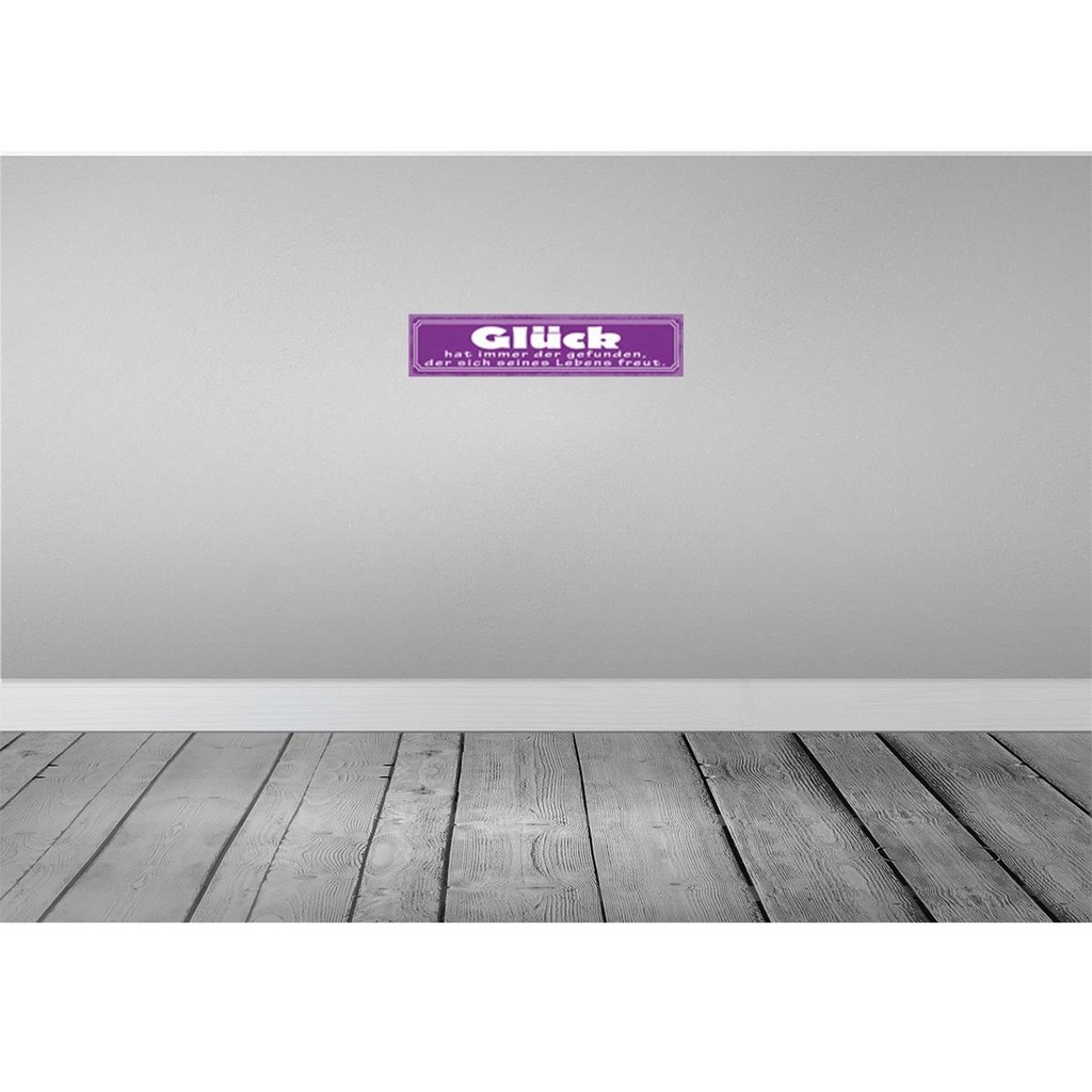 [LA-121469-H] Holzschild 10x46 cm Glück hat immer der gefunden Spruch Zitat Bild 2