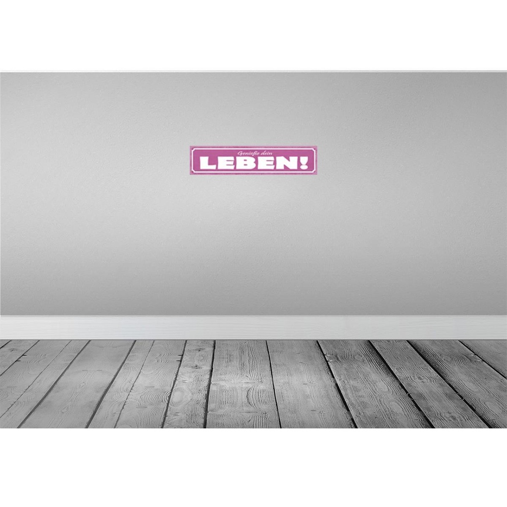[LA-121496] Blechschild 10x46 cm genieße dein Leben Witz Humor Lustig Spaß Dekoration Bild 2