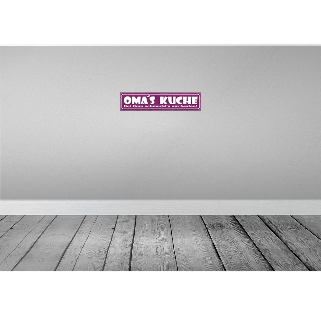 [LA-121530] Blechschild 10x46 cm Oma`s Küche schmeckt`s am besten Opa Oma Spruch Zitat Bild 2