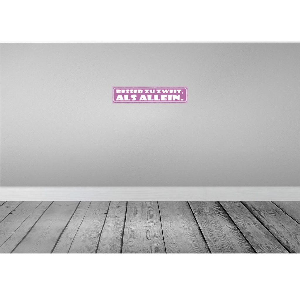 [LA-121562] Blechschild 10x46 cm besser zu zweit als allein Dekoration Spruch Zitat Bild 2