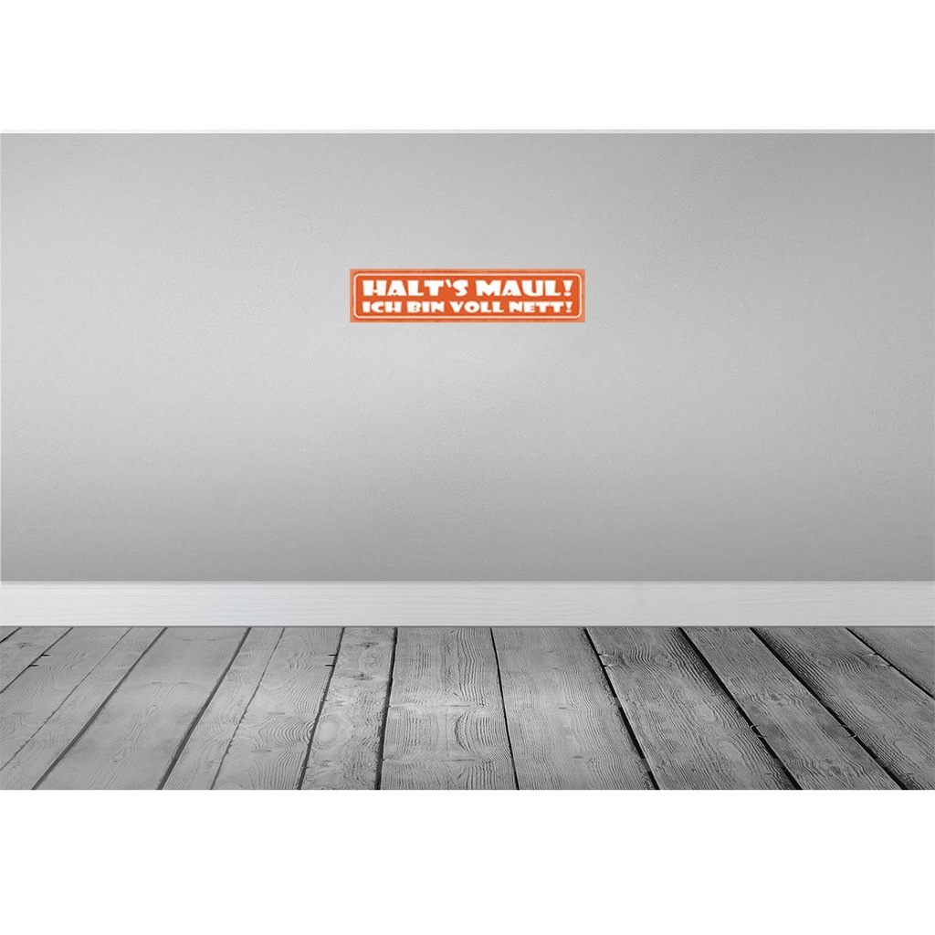 [LA-129427] Blechschild 10x46 cm halt`s Maul ich bin voll nett Spruch Zitat Bild 2