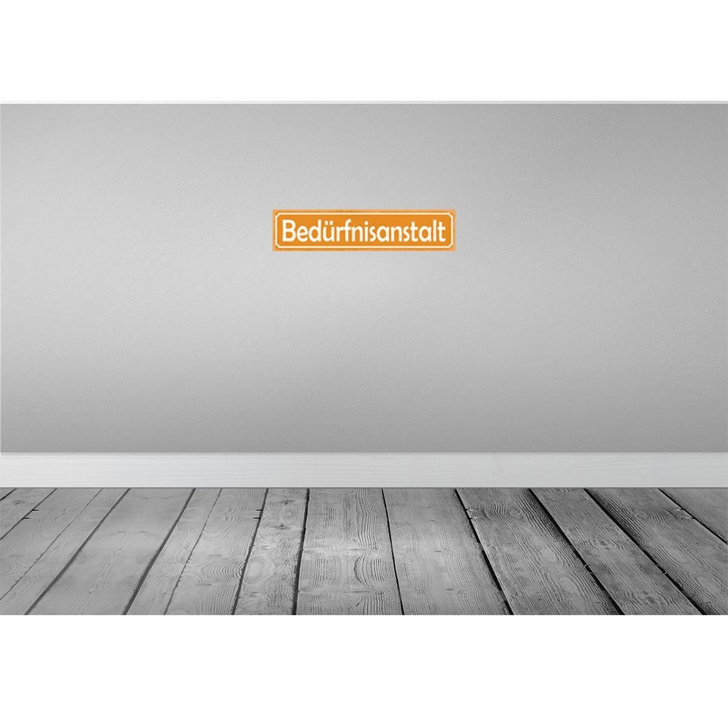 [LA-129442] Blechschild 10x46 cm Bedürfnisanstalt WC Toiletten Spruch Zitat Bild 2