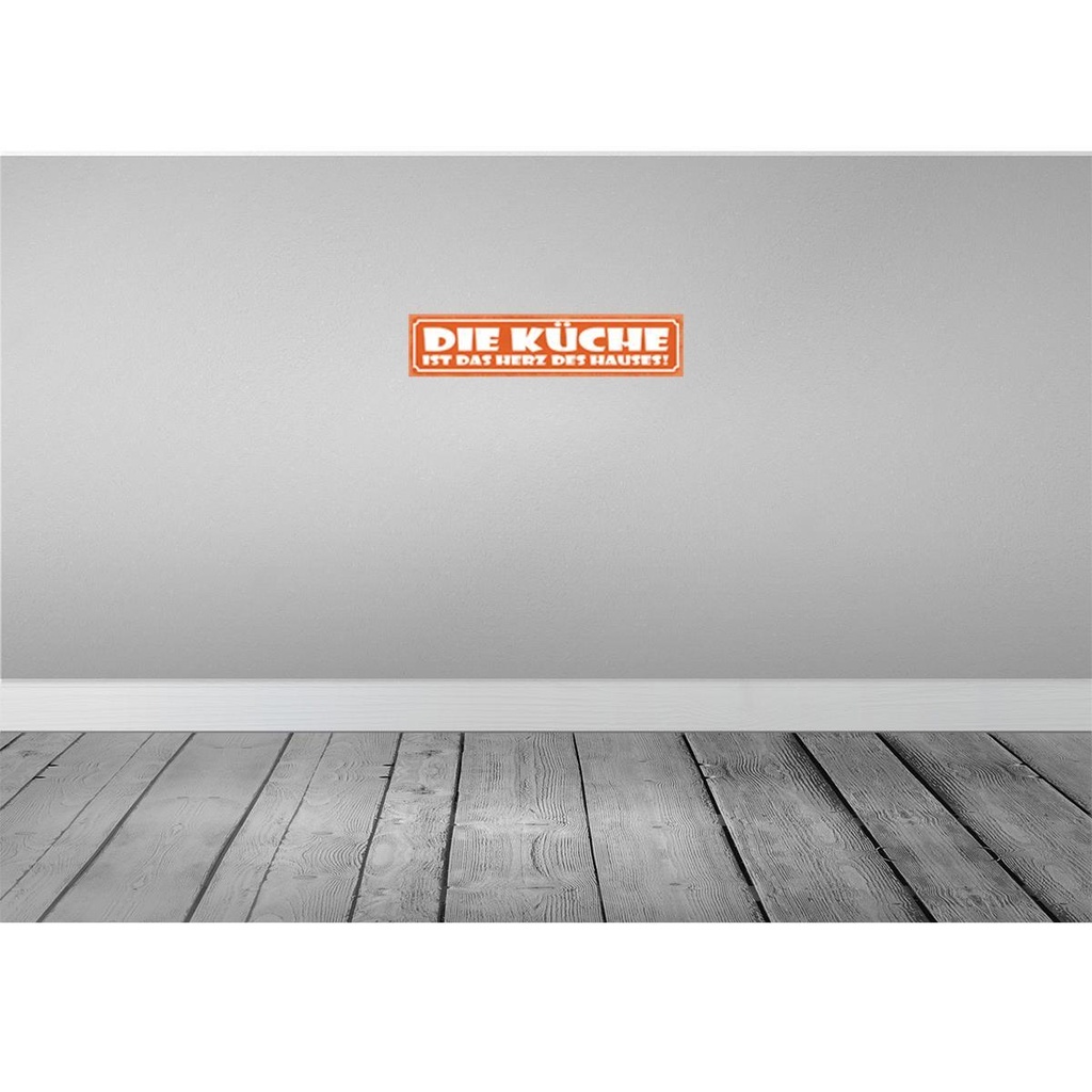 [LA-129443] Blechschild 10x46 cm Küche ist das Herz des Hauses Spruch Zitat Bild 2