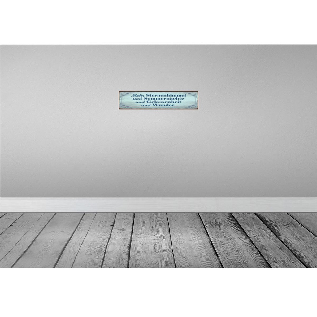[LA-129461] Blechschild 10x46 cm Mehr Sternenhimmel Sommernächte Spruch Zitat Bild 2
