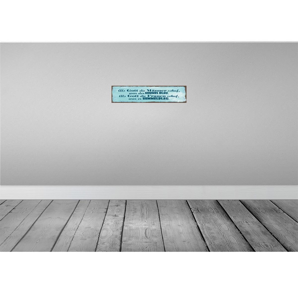 [LA-129470-H] Holzschild 10x46 cm Gott Männer Frauen schuf Himmel Bild 2