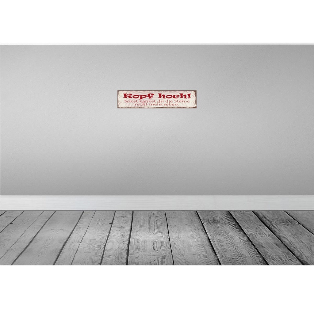 [LA-129481] Blechschild 10x46 cm Kopf hoch um Sterne zu sehen Spruch Zitat Bild 2