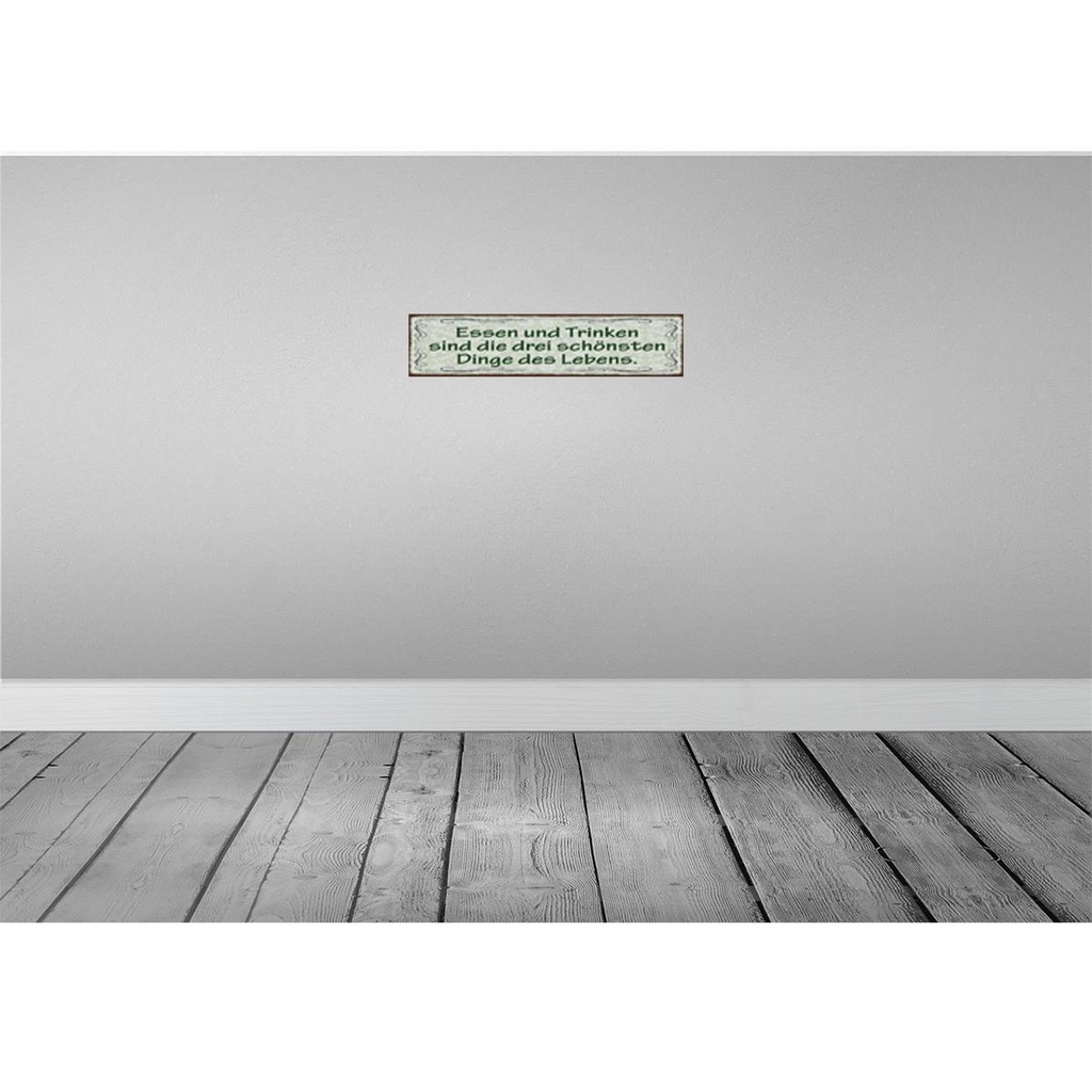 [LA-129500-H] Holzschild 10x46 cm Essen Trinken 3 schönste Dinge Bild 2