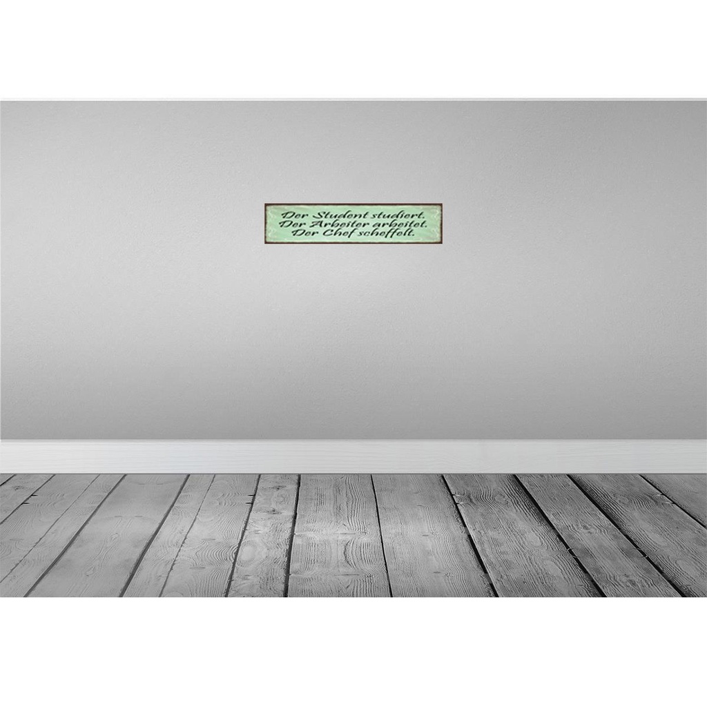 [LA-129554-H] Holzschild 10x46 cm Student Arbeiter Chef Bild 2