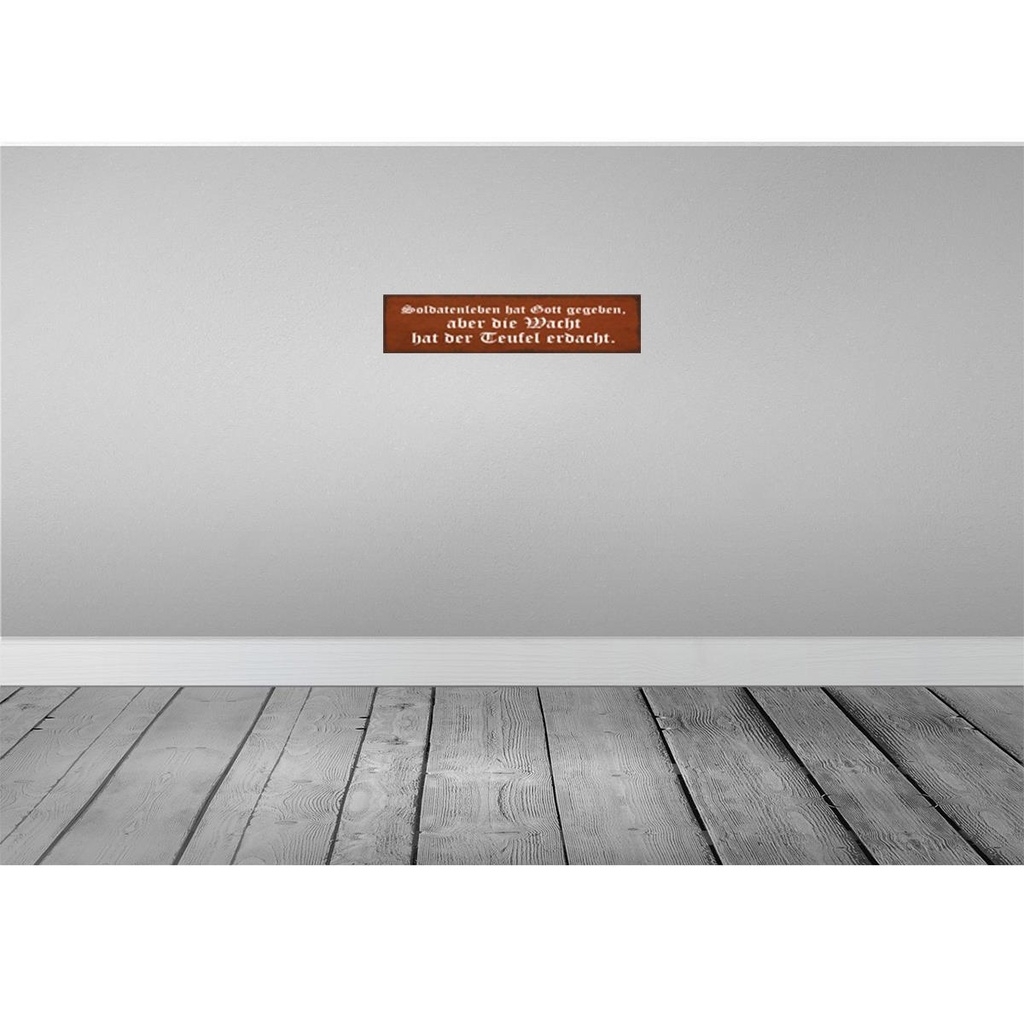[LA-129561-H] Holzschild 10x46 cm Soldatenleben hat Gott gegeben Bild 2