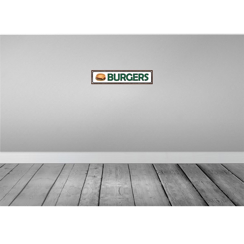 [LA-129582] Blechschild 10x46 cm Burger Fast Food Bild 2
