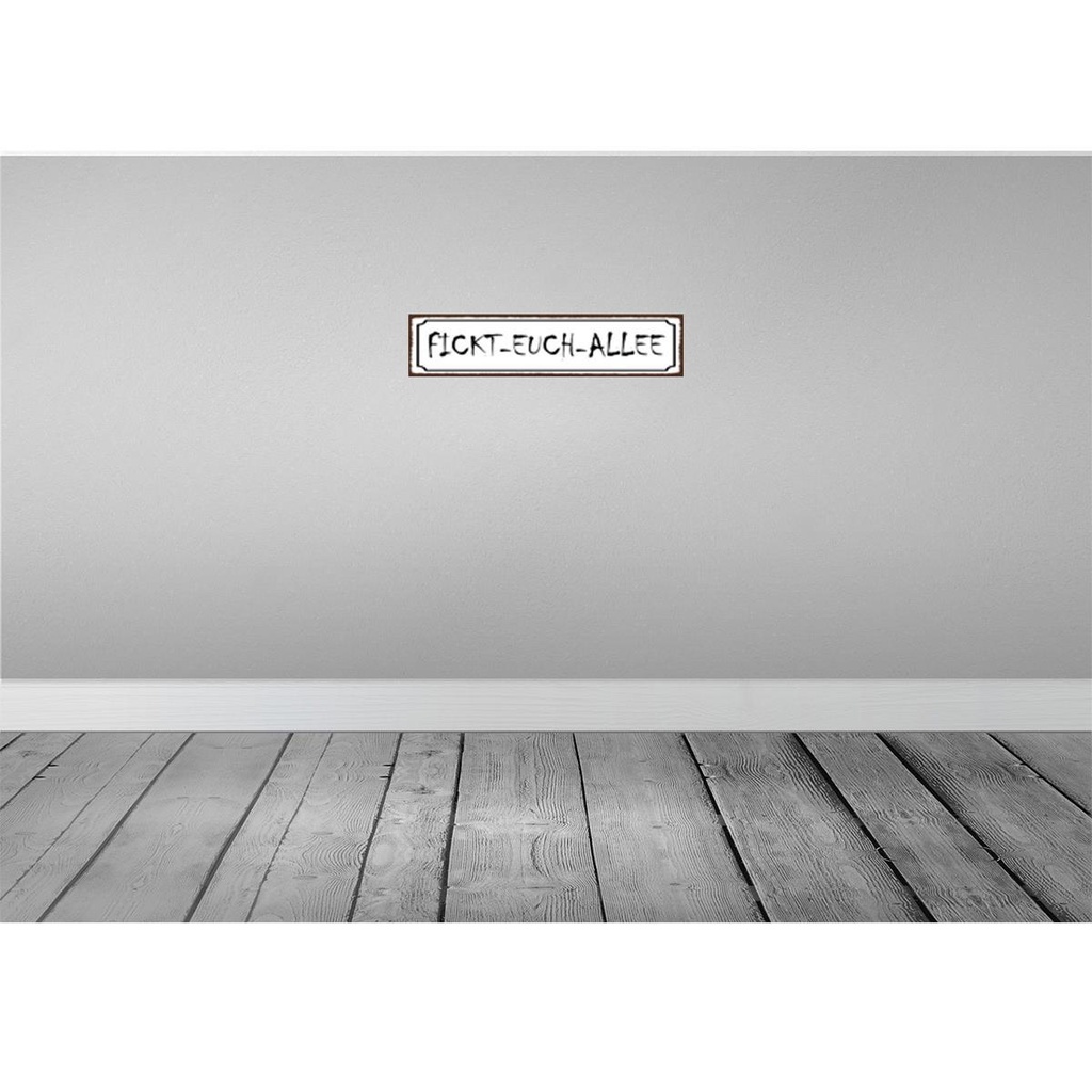 [LA-129595] Blechschild 10x46 cm Fickt-euch-Allee Witz Humor Lustig Spaß Bild 2