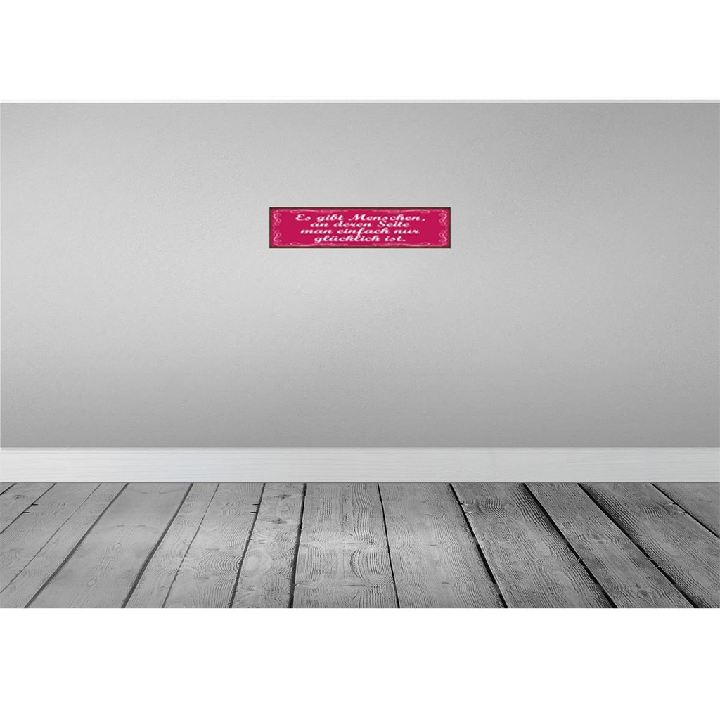 [LA-129599] Blechschild 10x46 cm Gibt Menschen einfach glücklich Spruch Zitat Bild 2