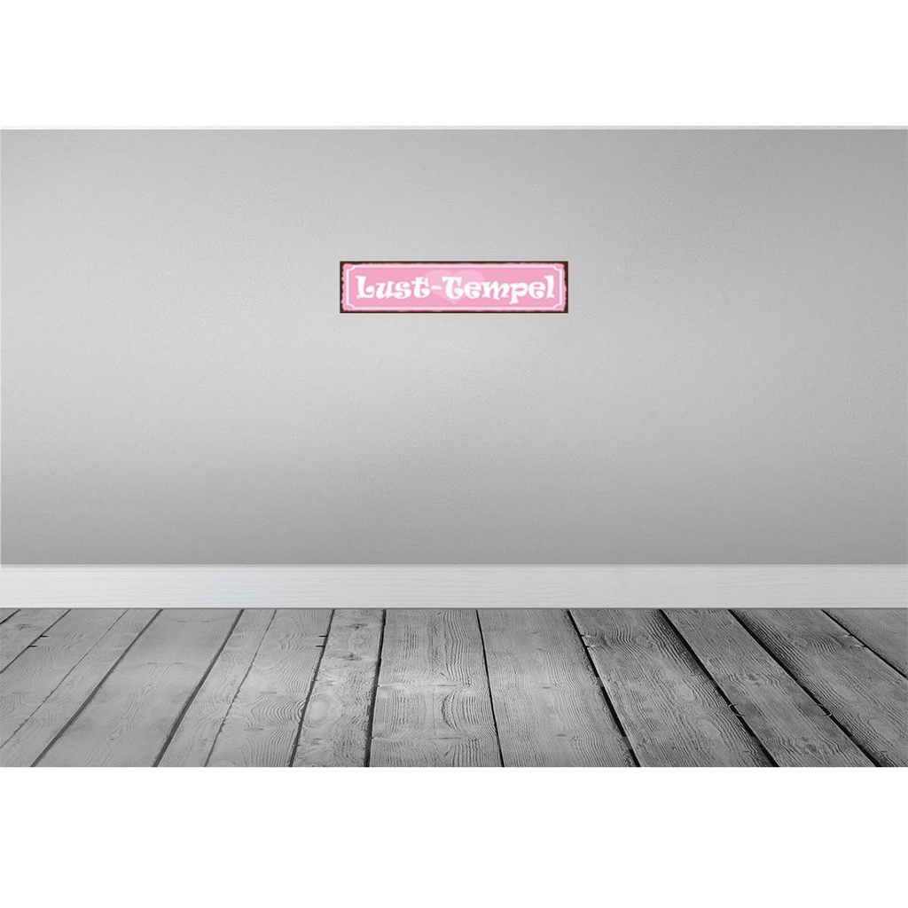 [LA-129610] Blechschild 10x46 cm Lust Tempel Herz rosa Spruch Zitat Bild 2