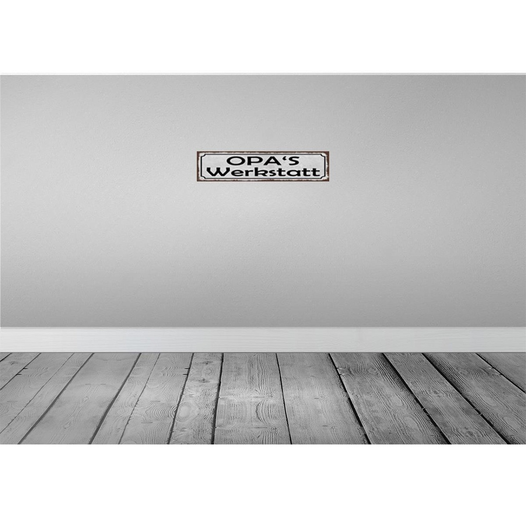 [LA-129612] Blechschild 10x46 cm Opas Wekstatt Familie Spruch Zitat Bild 2
