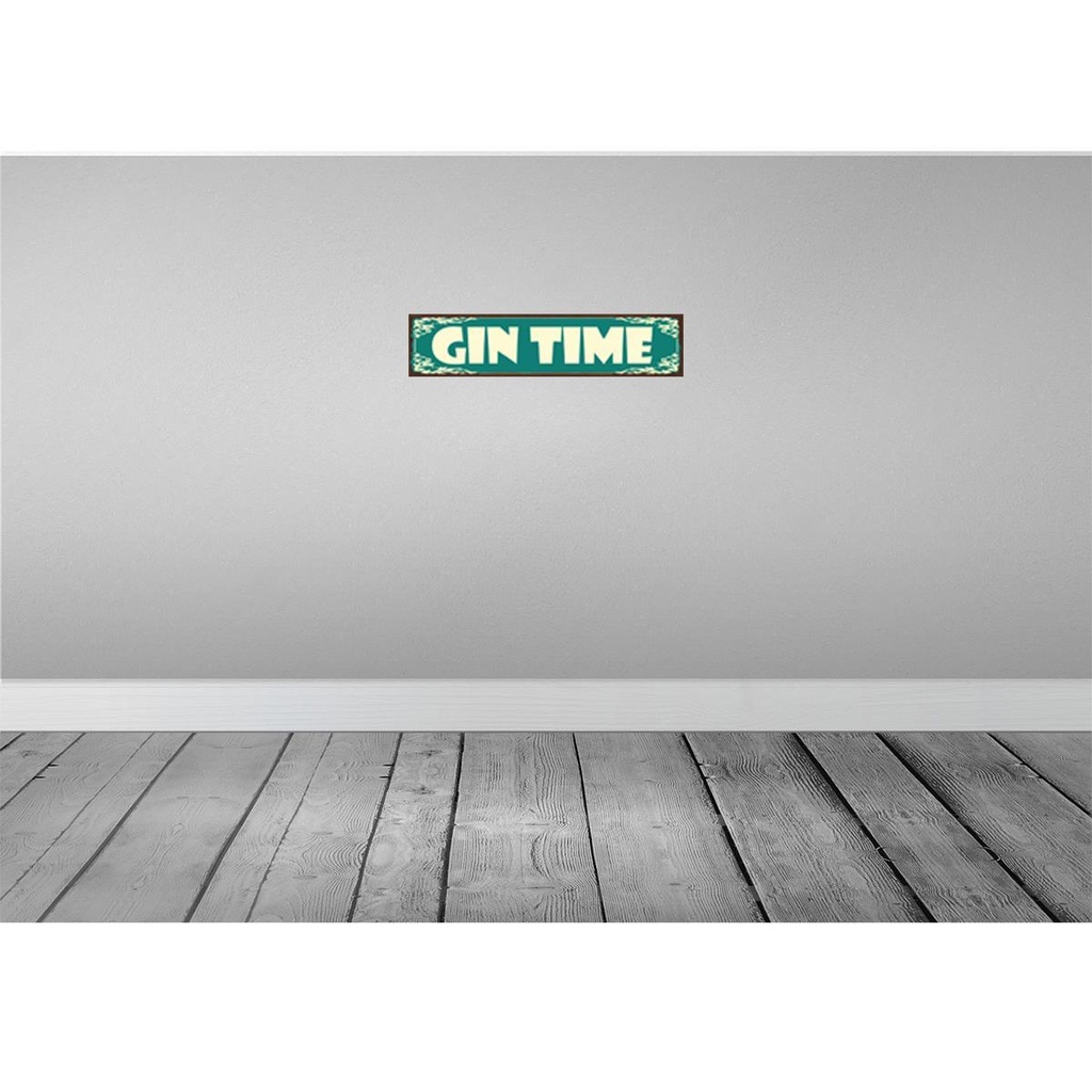 [LA-129627] Blechschild 10x46 cm Gin Time Alkohol Bild 2