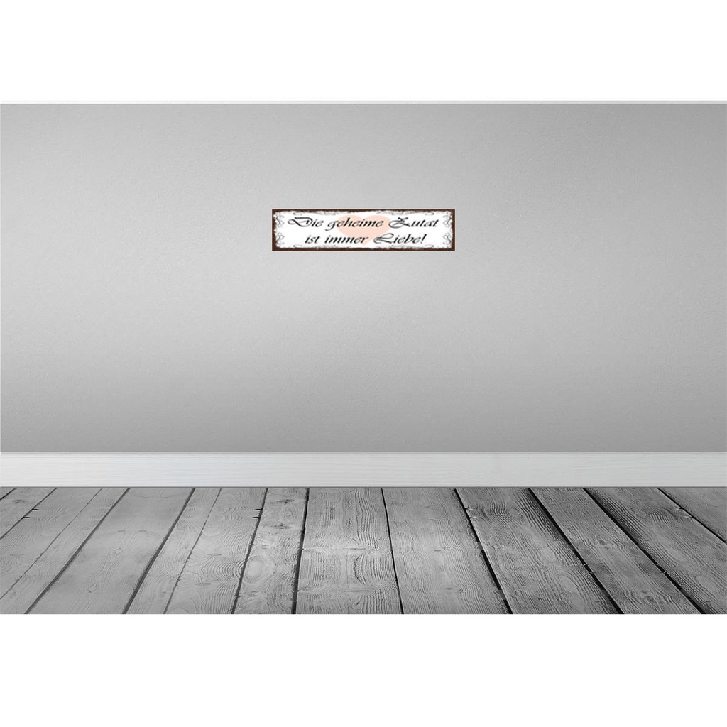 [LA-129645] Blechschild 10x46 cm geheime Zutat ist immer Liebe Bild 2