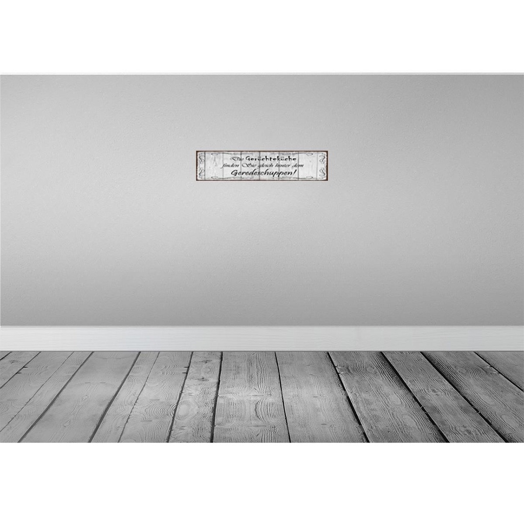 [LA-129694-H] Holzschild 10x46 cm Gerüchteküche Geredeschuppen Bild 2