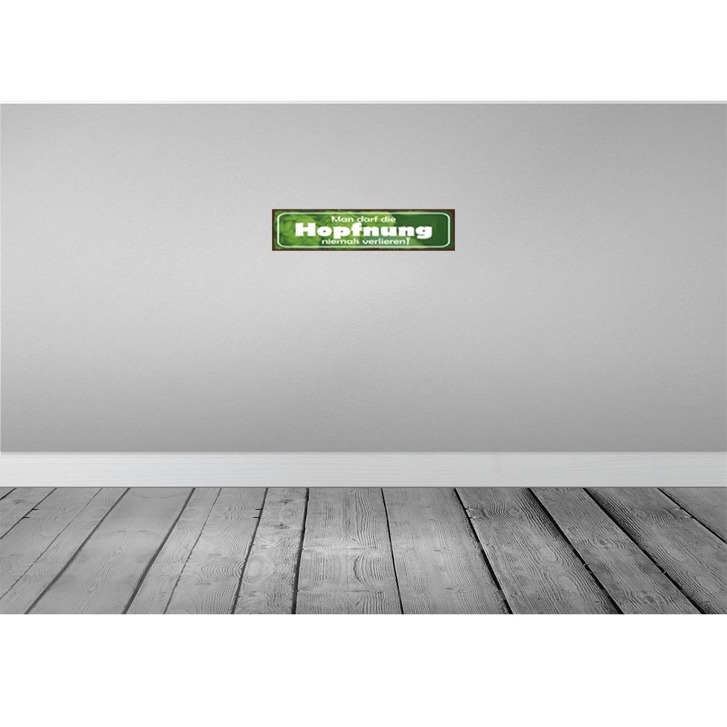 [LA-129700-H] Holzschild 10x46 cm Darf Hopfnung niemals verlieren Bild 2