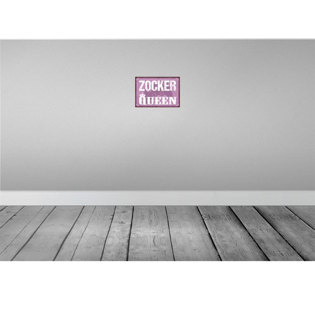 [LA-129706] Blechschild 20x30 cm Zocker Queen Konsole Bild 2